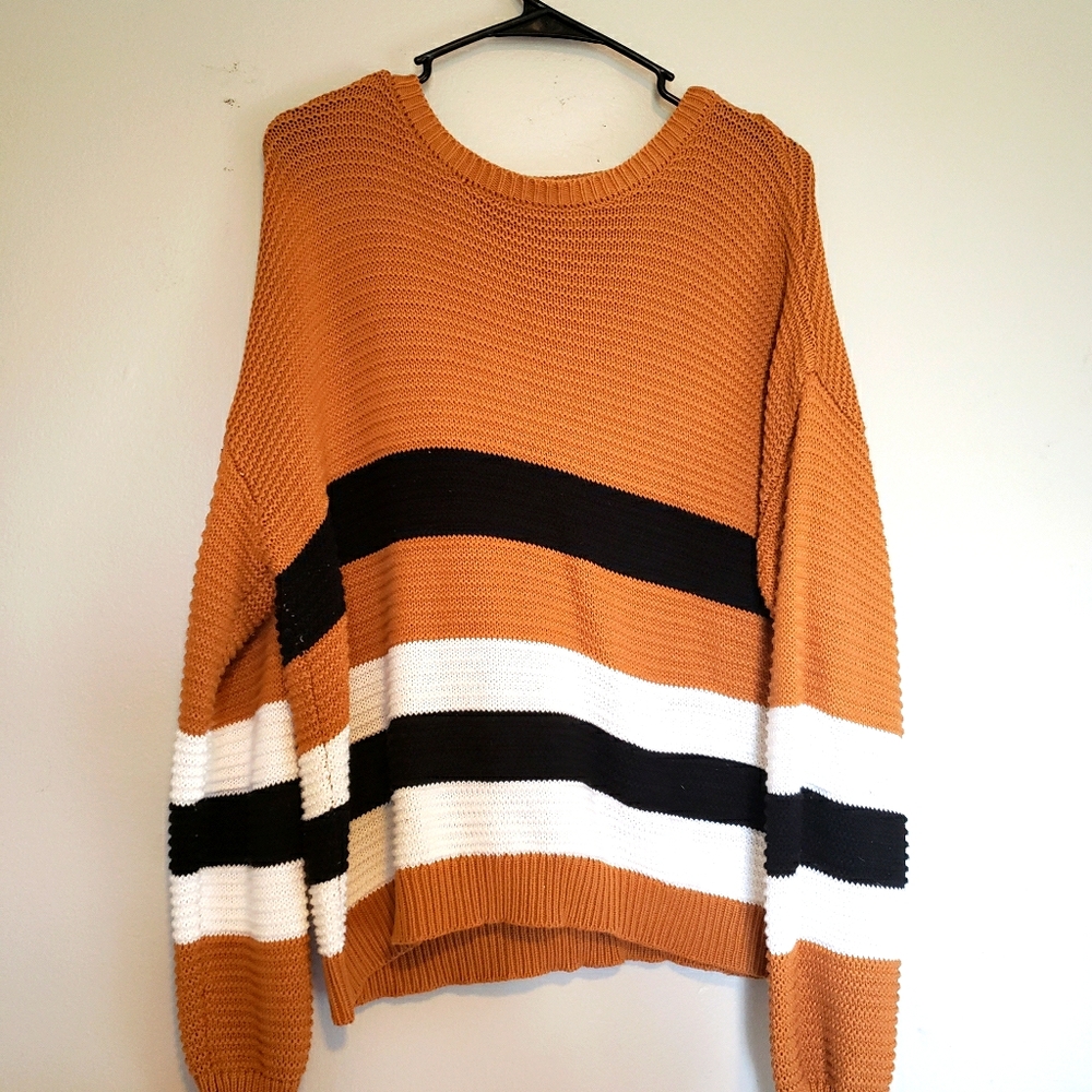Mustard knit sweater ~ plus size